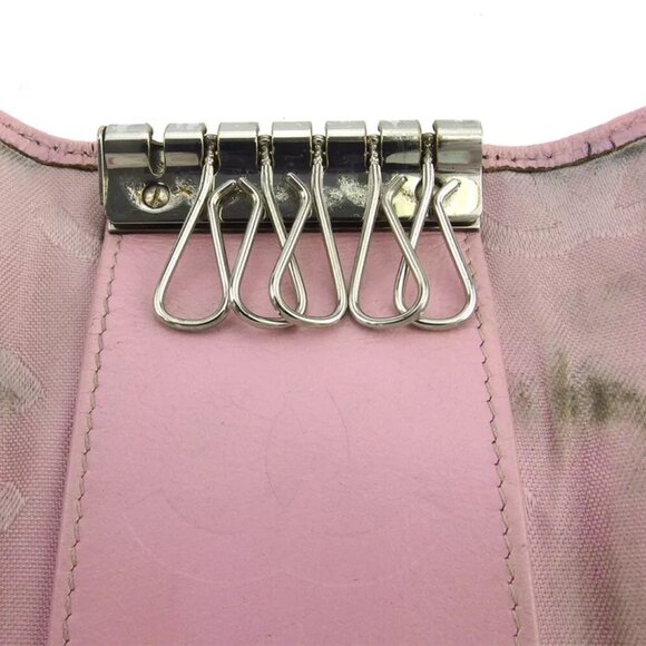 CHANEL key case Kanbonrain pink leather Authentic used Q642 - Picture 5 of 9